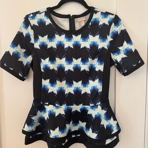 H&M Black and Blue Peplum Top 6